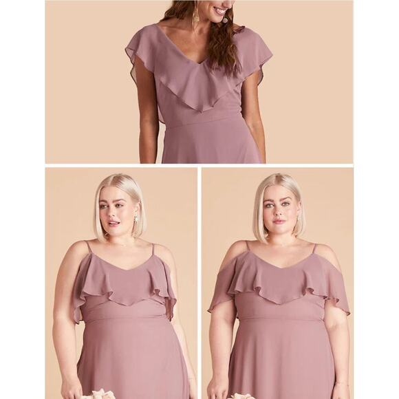 Birdy Grey Jane Convertible Chiffon Maxi Bridesmaid Dress with Slit in Taupe, S - Picture 6 of 13